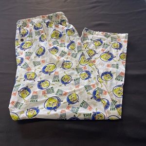 2002 Vintage Sponge Bob SquarePants Pajama Bottoms. XL. Preowned.